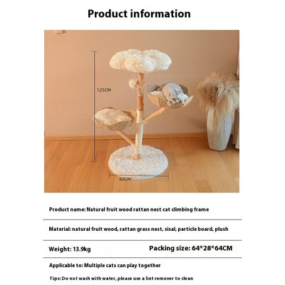 Solid Wood Climbing Cat Tree Nest