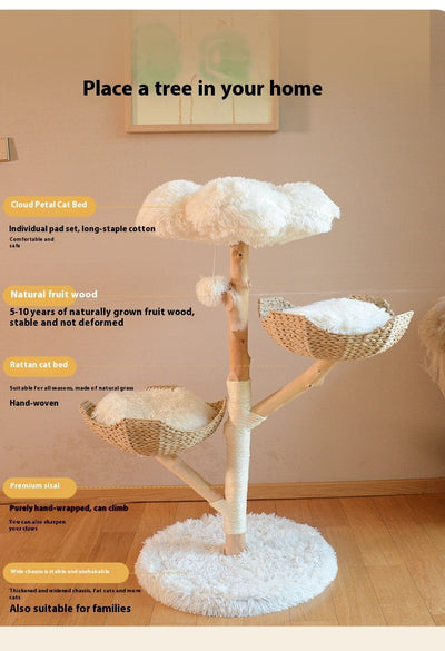 Solid Wood Climbing Cat Tree Nest