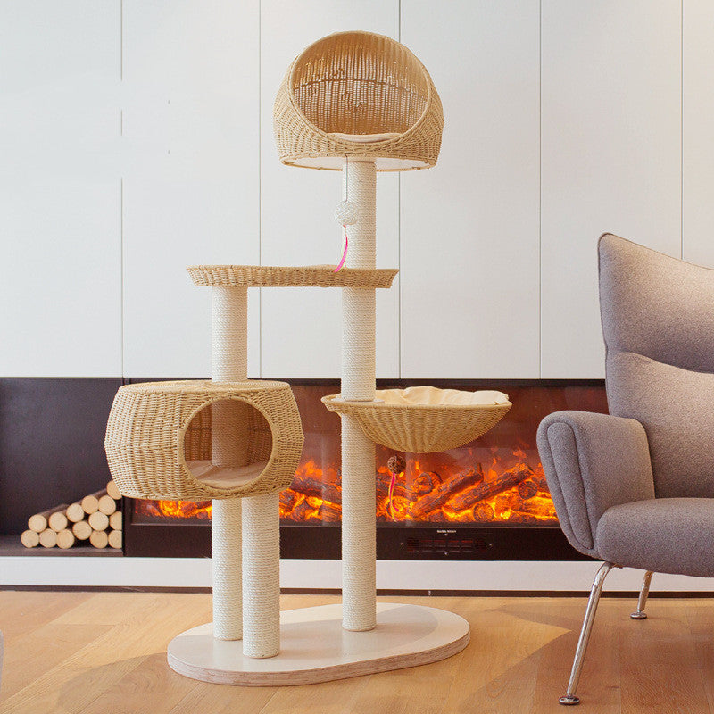 Multi Layer Solid Wood Cat Tree Nest