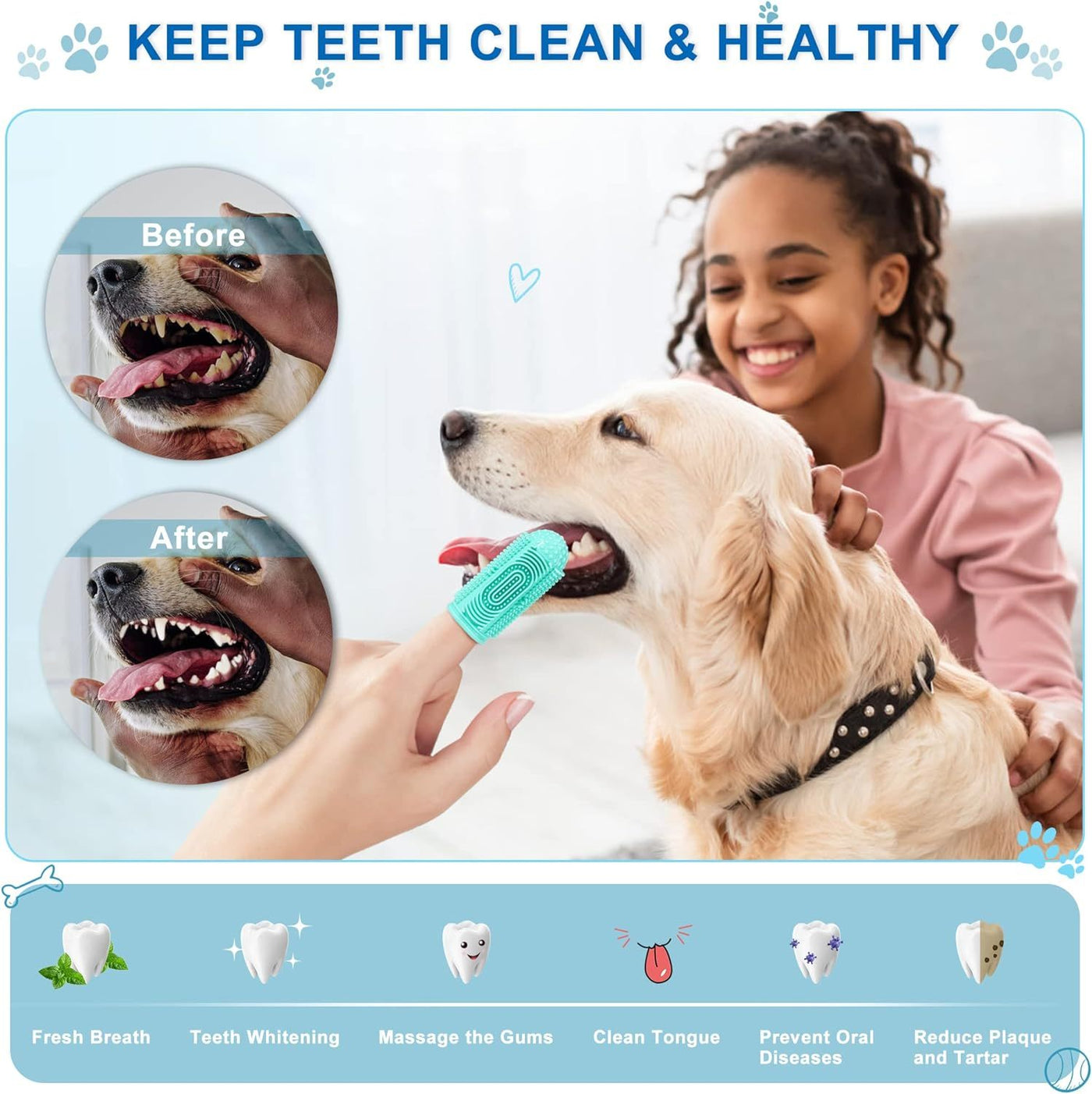 Dog & Cat Regular Finger Brush for Cleaning – Dental Care for Pets