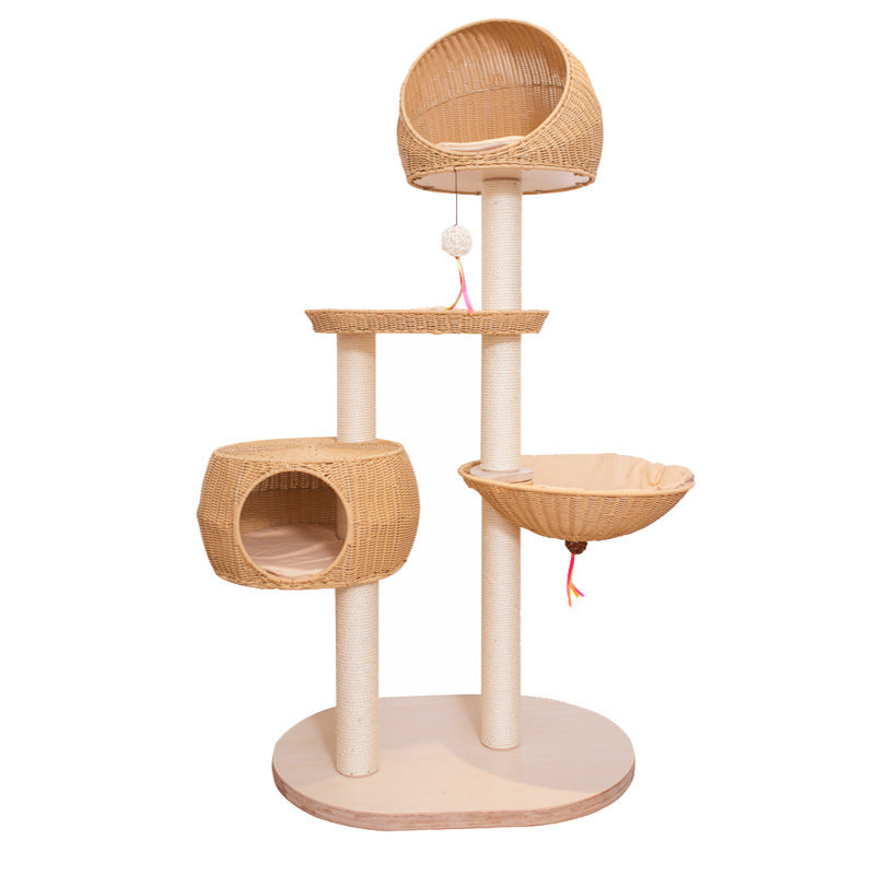 Multi Layer Solid Wood Cat Tree Nest