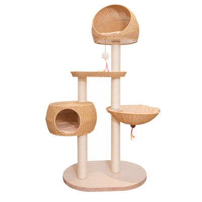 Multi Layer Solid Wood Cat Tree Nest