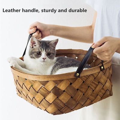 Bamboo Cat Bed House Kennel Nest