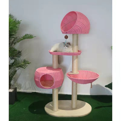 Multi Layer Solid Wood Cat Tree Nest
